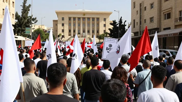 Illustration for: Syrians March Nationwide After Troops Expand Control in Quneitra