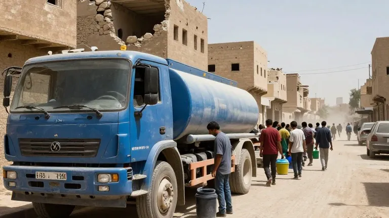Illustration for: Taiz Water Supply: Houthi Siege Forces Rationing